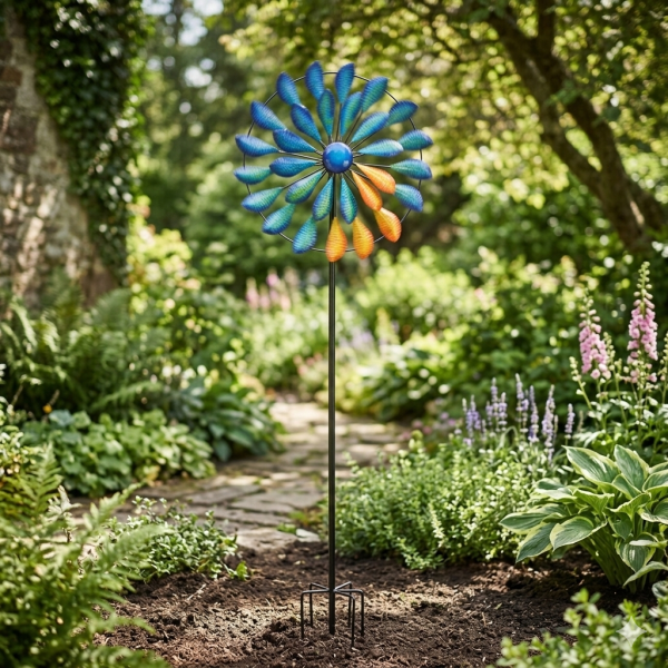 Windspiel Blätterdesign mit Farbenspiel